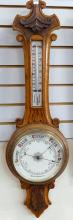 19TH CENTURY OAK WALL BAROMETER