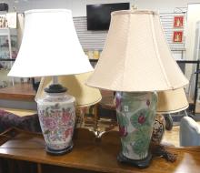 TWO ASIAN PORCELAIN TABLE LAMPS