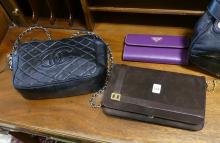 THREE DESIGNER PURSES AND WALLET