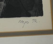 TWO OIL PAINTINGS AND ETCHING