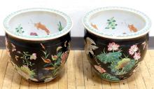 PAIR OF CHINESE PORCELAIN FISH BOWLS