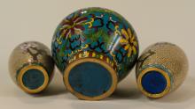 THREE CHINESE CLOISONNE VASES