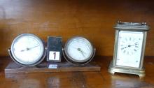 TWO CLOCKS AND LETTER HOLDER