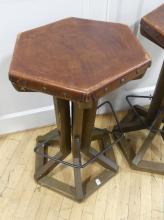 PAIR ARTS & CRAFTS BAR STOOLS