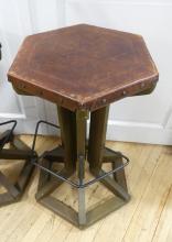 PAIR ARTS & CRAFTS BAR STOOLS