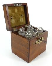 SPECTACULAR CASED APOTHECARY BOTTLE SET