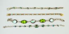 4 STERLING BRACELETS