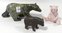 THREE "BEAR" FIGURINES