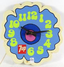 TWO 7UP CLOCKS
