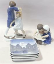 BING AND GRONDAHL FIGURINES AND SMALL DISHES