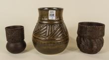 THREE INDIGENOUS POTTERY VASES