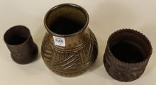 THREE INDIGENOUS POTTERY VASES