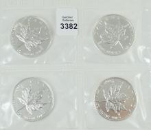 4 CANADIAN FINE SILVER COINS - no tax