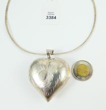 SILVER "HEART" PENDANT ON CHAIN