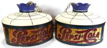 TWO MATCHING PEPSI LIGHT FIXTURES