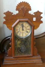 TWO GINGERBREAD MANTEL CLOCKS