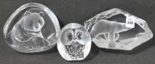 THREE MATS JONASSON PAPERWEIGHTS