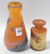 TWO ART GLASS VASES