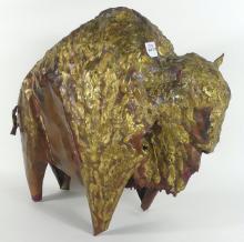 LARGE BISON BULL SCULPTURE