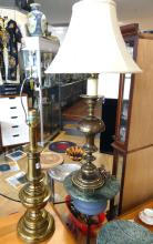 TWO BRASS TABLE LAMPS