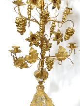 PAIR OF GILDED METAL CANDELABRA