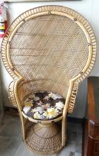 WICKER FAN BACK CHAIR