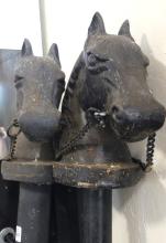 TWO CAST IRON HITCHING POSTS