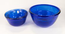 COBALT GLASS MIXING BOWLS