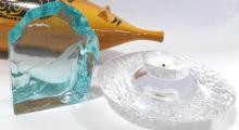 CANDLEHOLDER, PAPERWEIGHT AND PIGGY BANK