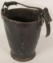 EARLY LEATHER WATER BUCKET