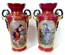 PAIR OF EXCEPTIONAL FRENCH PORCELAIN VASES