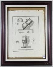 18TH CENTURY ENGRAVING OF A MORTAR