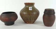 THREE POTTERY VASES