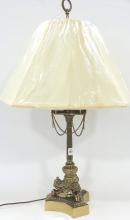 BRASS "CANDLESTICK" TABLE LAMP