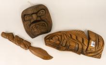 THREE INDIGENOUS WOOD CARVINGS