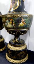 PAIR EMPIRE STYLE EBONIZED URNS CIRCA 1900
