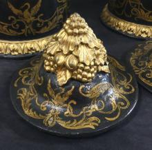 PAIR EMPIRE STYLE EBONIZED URNS CIRCA 1900