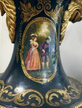 PAIR EMPIRE STYLE EBONIZED URNS CIRCA 1900