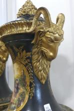 PAIR EMPIRE STYLE EBONIZED URNS CIRCA 1900