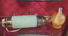 FIVE OIL LAMPS AND LIGHT