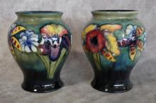 PAIR OF MOORCROFT "ORCHID" VASES