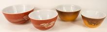 FIVE PYREX MIXING BOWLS