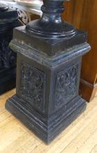 PAIR OF ANTIQUE CAST IRON GARDEN URNS