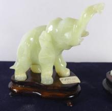 PAIR JADE ELEPHANTS