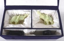PAIR JADE ELEPHANTS