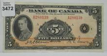 1935 CANADIAN $5 BILL