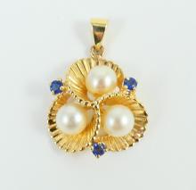 PEARL & SAPPHIRE PENDANT