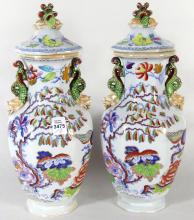 PAIR MASON'S IRONSTONE URNS