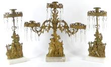 ANTIQUE 3PC. CANDELABRUM SET