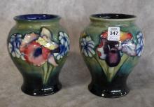 PAIR OF MOORCROFT "ORCHID" VASES